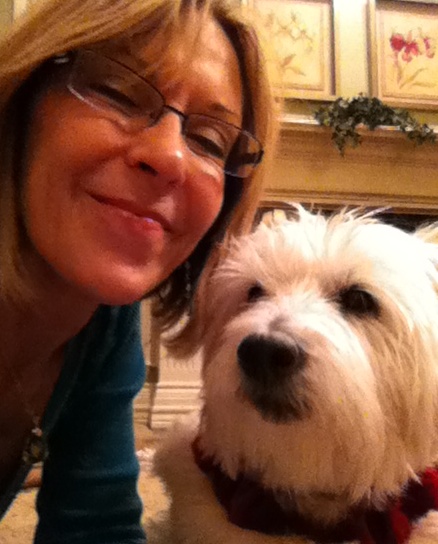 Here I am with Fluffy around Christmastime. She was helping me wrap presents