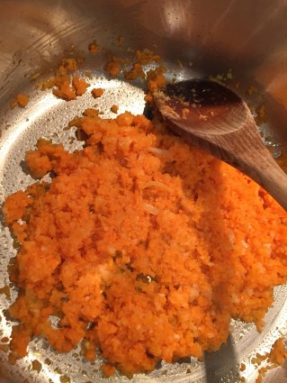 Carrots, Onions and garlic cooked in olive oil